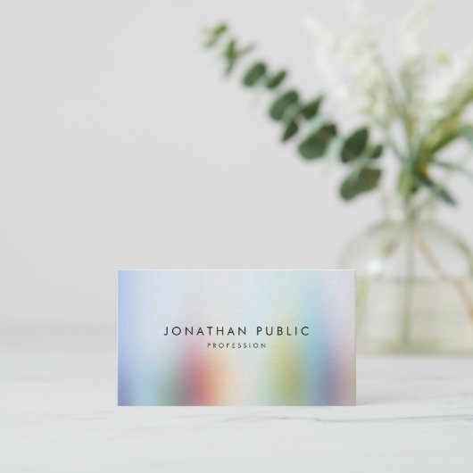 豪華なモダンでカラフルな抽象美術のエレガントなテンプレート 名刺 (スタンド正面)