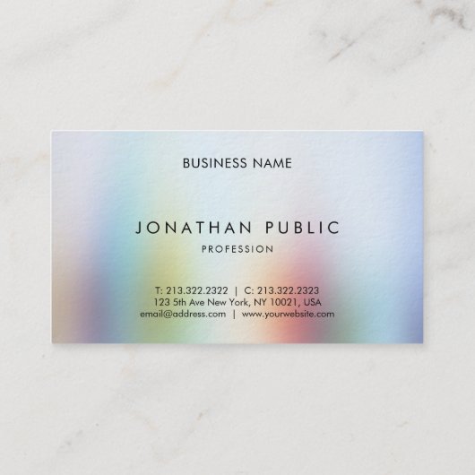 豪華なモダンでカラフルな抽象美術のエレガントなテンプレート 名刺 (裏面)