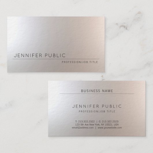 豪華なモダンでスタイリッシュな専門の審美的なデザイン 名刺 (正面/裏面)