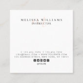 豪華なモダンな最小主義のモノグラムのパステル調の赤面 スクエア名刺 (裏面)