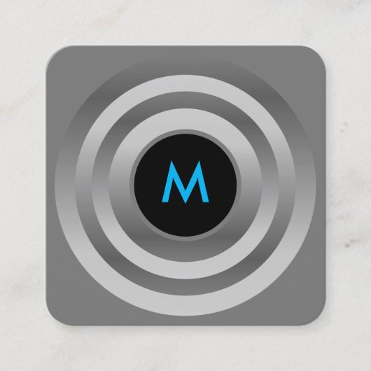 豪華なモダン未来的な丸いボタン枠の平方 スクエア名刺 (正面)