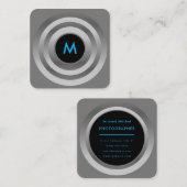 豪華なモダン未来的な丸いボタン枠の平方 スクエア名刺 (正面/裏面)