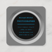 豪華なモダン未来的な丸いボタン枠の平方 スクエア名刺 (裏面)