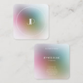 豪華なモダン金ゴールドエレガントモノグラムテンプレート スクエア名刺 (正面/裏面)