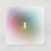 豪華なモダン金ゴールドエレガントモノグラムテンプレート スクエア名刺 (正面)