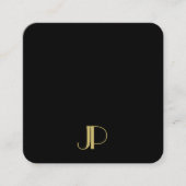 豪華なモダン金ゴールドエレガントモノグラムテンプレート スクエア名刺 (正面)