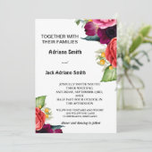 豪華なモダン フラワー ウェディング 招待状 (スタンド正面)