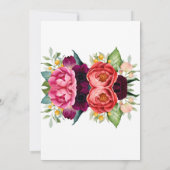 豪華なモダン フラワー ウェディング 招待状 (裏面)