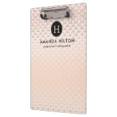 豪華なモノグラムのばら色の金ゴールドのクリップボード クリップボード (左)