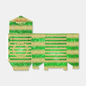 豪華なモノグラムの人気グリーンゴールドグリッター フェイバーボックス (折り畳みなし)