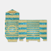 豪華なモノグラムの人気ブルーゴールドグリッター フェイバーボックス (折り畳みなし)