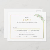 豪華なユニオンウェディングRSVP返信応答カード ポストカード (正面/裏面)