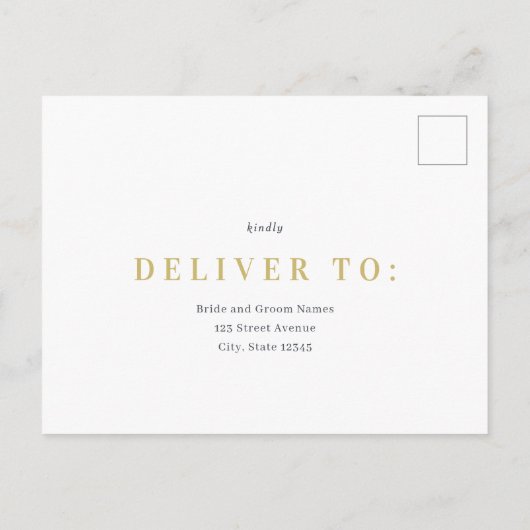 豪華なユニオンウェディングRSVP返信応答カード ポストカード (裏面)