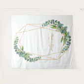 豪華なユーカリの花のゴールドフレーム ウェディングプロップ タペストリー (正面(横))