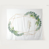 豪華なユーカリの花のゴールドフレーム ウェディングプロップ タペストリー (正面(横))