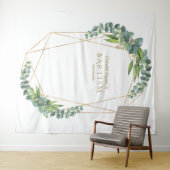 豪華なユーカリの花のゴールド洗礼小道具 タペストリー (インサイチュ(横))