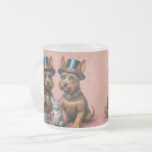 豪華なヨークシャーのテリア曇りガラスのマグカップ フロストグラスマグカップ (正面左)