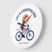 豪華なライダー、人生は美しい乗り物 ラージ壁時計 (傾斜)