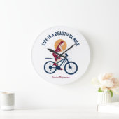 豪華なライダー、人生は美しい乗り物 ラージ壁時計 (ホーム)