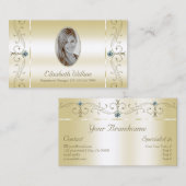 豪華なライト金ゴールドの角切り宝石と写真 名刺 (正面/裏面)