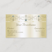 豪華なライト金ゴールドの角切り宝石と写真 名刺 (裏面)