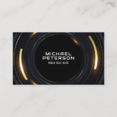 豪華なラジアル金ゴールド線 |未来的モダンな 名刺 (正面)