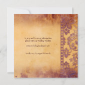 豪華なラベンダーのグレンジ ダマスクレースのウェディング 招待状 (裏面)