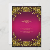 豪華なリーガル金ゴールドフレーム結婚オン 招待状 (裏面)