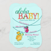 豪華なルアウ ベビーシャワー招待状 招待状 (正面/裏面)