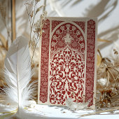 豪華なルビー色クリームレースのイスラム教式ウェディングドレス 招待状