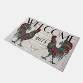 豪華なルースターローストウェルカムドアマット ドアマット (アングル)