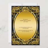 豪華なレジナルゴールドフレームの結婚式招待状 招待状 (裏面)