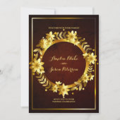 豪華なレジナルゴールドフレームの結婚式招待状 招待状 (正面)