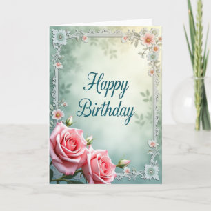 豪華なレースの誕生日カード カード