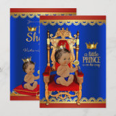 豪華なロイヤルエスニックプリンスベイビーシャワー 招待状 (正面/裏面)
