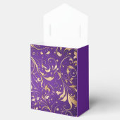 豪華なロイヤルパープルとゴールドのダマスク織り模様 フェイバーボックス (オープン)