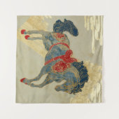 豪華なロイヤルブルーの馬 タペストリー (正面(横))
