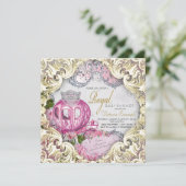 豪華なロイヤルプリンセスベイビーシャワー 招待状 (スタンド正面)