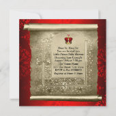 豪華なロイヤルレッドプリンスベイビーシャワー招待状 招待状 (裏面)