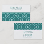 豪華なロマンチックな名刺、ティール（緑がかった色） 名刺 (正面/裏面)
