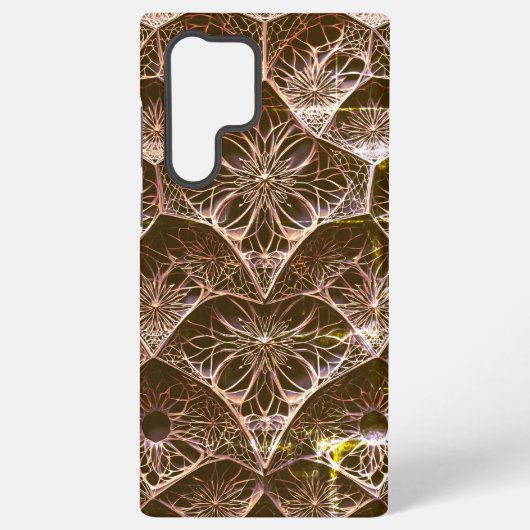 豪華なローズゴールドとブロンズのアールデコフラクタル SAMSUNG GALAXYケース (裏面)