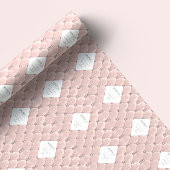 豪華なローズゴールドのステッチ入りモノグラム ラッピングペーパー