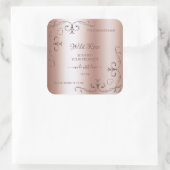 豪華なローズゴールド製品ラベル装飾的なコーナー スクエアシール (バッグ)