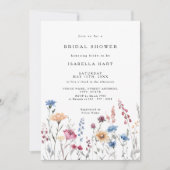 豪華なワイルドフラワーブライダルシャワー招待 招待状 (正面)