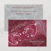 豪華なヴィクトリアン・マスカレードボール・ウェディング・RSVP 出欠カード (正面/裏面)