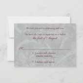 豪華なヴィクトリアン・マスカレード・ボール・ウェディング・RSVP 出欠カード (裏面)