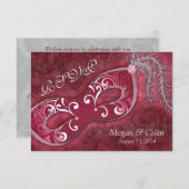 豪華なヴィクトリアン・マスカレード・ボール・ウェディング・RSVP 出欠カード (正面/裏面)