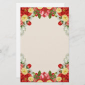 豪華なヴィンテージのビクトリアンな英国の庭の花柄 便箋 (正面/裏面)