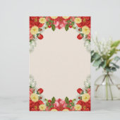 豪華なヴィンテージのビクトリアンな英国の庭の花柄 便箋 (スタンド正面)