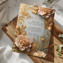 豪華なヴィンテージインスパイアフローラ詳細 エンクロージャーカード